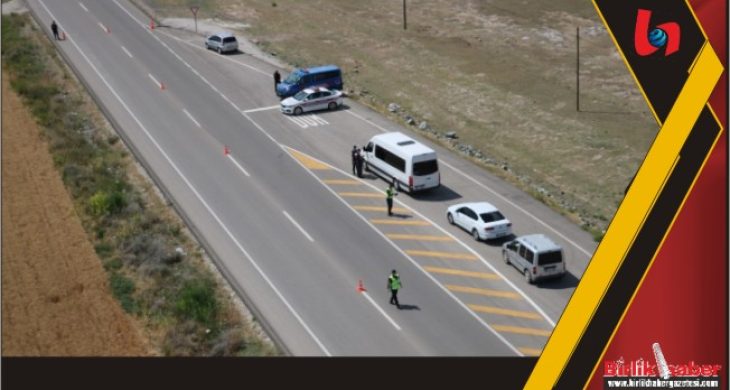 Helikopter ile havadan trafik denetimi yapıldı