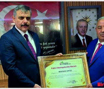 İçişleri Bakanı Mustafa Çiftçi’ye Fahri Hemşehrilik Beratı Verildi