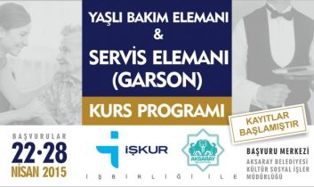Yaşlı Bakım ve Servis Elemanı Kursu başlıyor