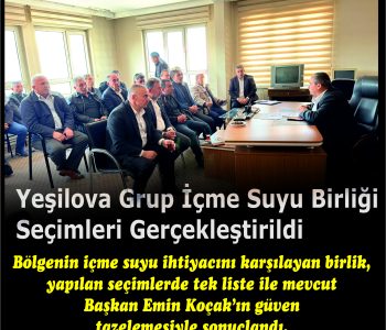 Yeşilova Grup İçme Suyu Birliği Seçimleri Gerçekleştirildi