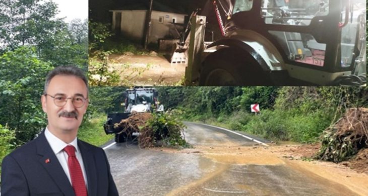 Şalpazarı genelinde şiddetli yağışlar heyelanlara neden oldu