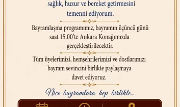 Ankara Kulübü’nden Geleneksel Bayramlaşma programı daveti