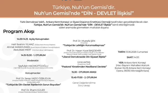 Ankara’da “Din-Devlet İlişkisi” paneli düzenlenecek