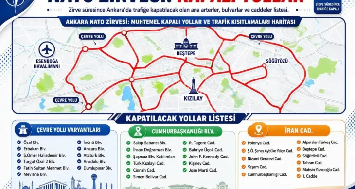 Ankara’da NATO Zirvesi tedbirleri: 13 gün boyunca bazı yollar trafiğe kapatılacak