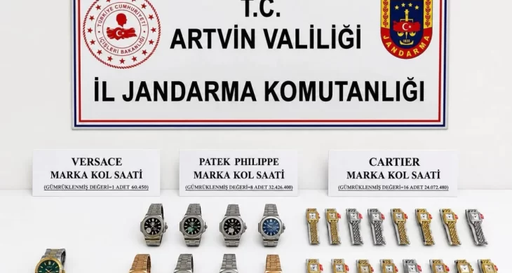 Artvin’de 57 milyon lira değerinde kaçak saat ele geçirildi