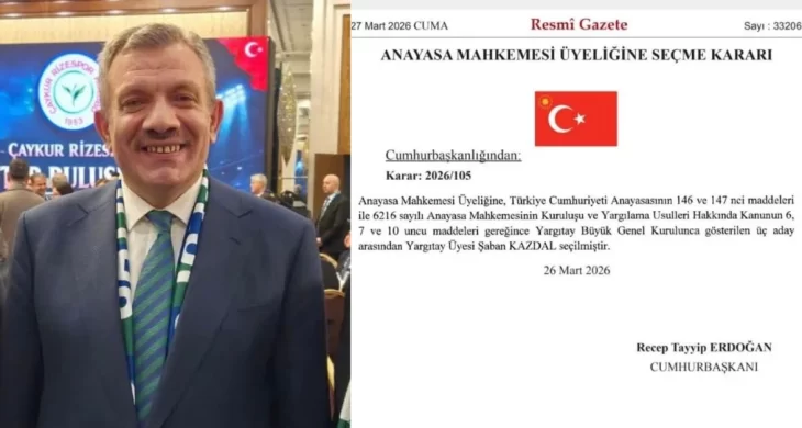 AYM üyeliğine Şaban Kazdal seçildi