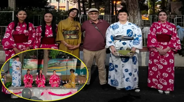 Burdur lisesi mezuniyet töreninde Japon esintisi