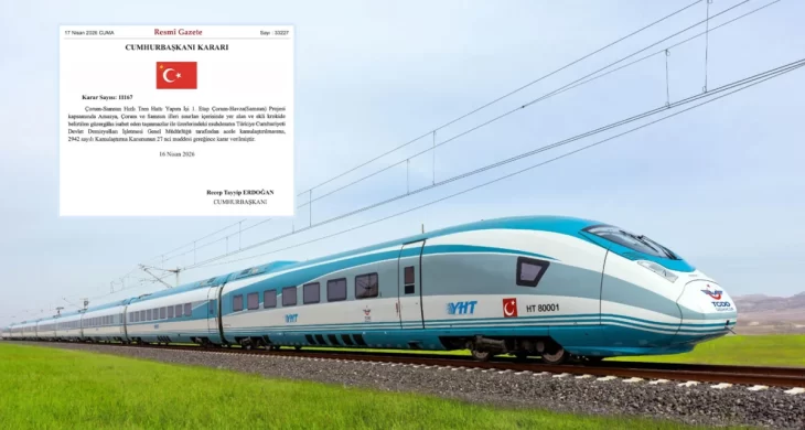 Çorum–Samsun Hızlı Tren Hattı’nın 1. Etabı Resmî Gazete’de yayımlandı