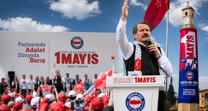 Çorum’da 1 Mayıs mitingi: Memur-Sen’den “Adalet ve Barış” mesajı