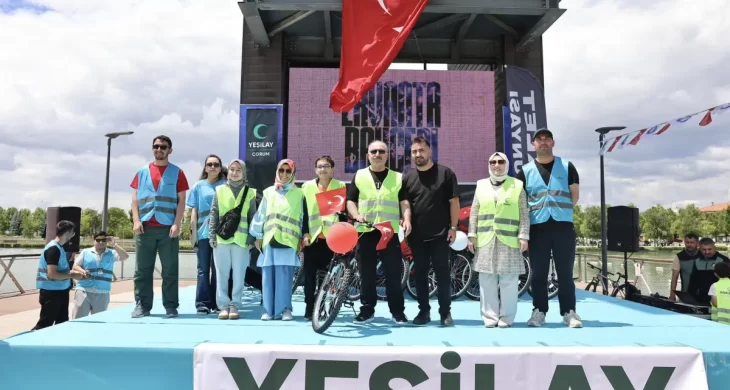 Çorum’da pedallar sağlıklı yaşam için çevrildi