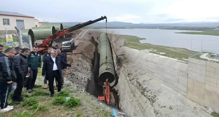 DSİ heyetinden baraj sulama hattına yakın markaj