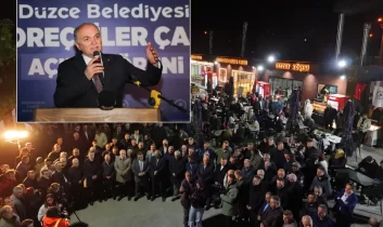 Düzce Belediye Başkanı Özlü “Kokoreççiler Çarşısı”nı hizmete açtı