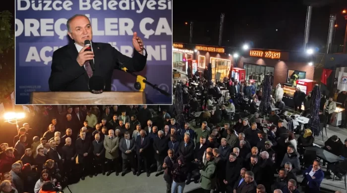 Düzce Belediye Başkanı Özlü “Kokoreççiler Çarşısı”nı hizmete açtı