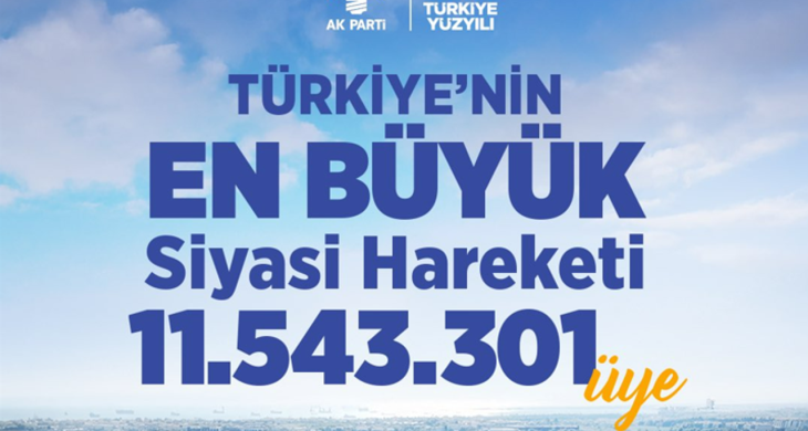 AK Parti’nin üye sayısı 11,5 milyonu aştı