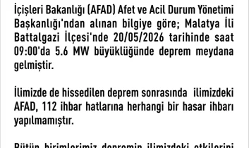 Elazığ Valiliği, Malatya depreminin ardından açıklama yaptı