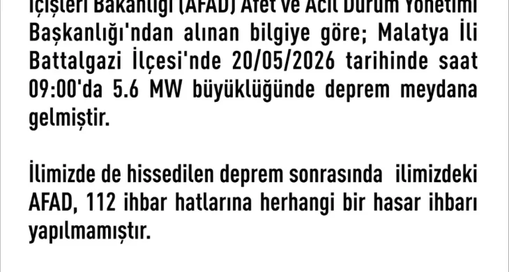 Elazığ Valiliği, Malatya depreminin ardından açıklama yaptı