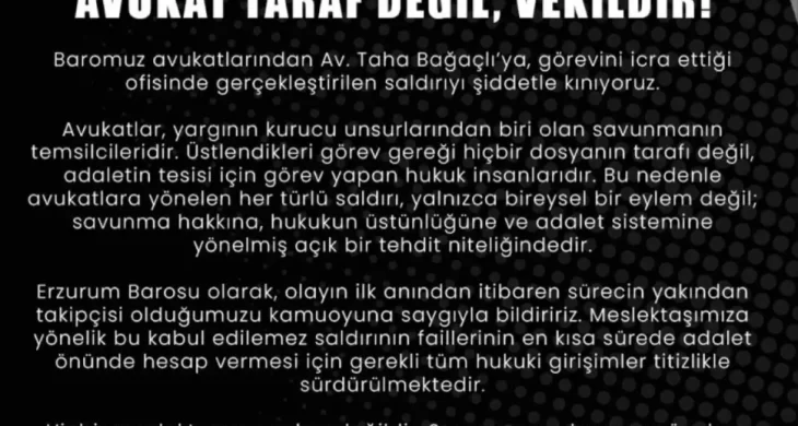 Erzurum’da avukata bıçaklı saldırı