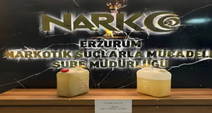 Erzurum’da narkotik operasyonu: 27 kilo 850 gram metamfetamin ele geçirildi