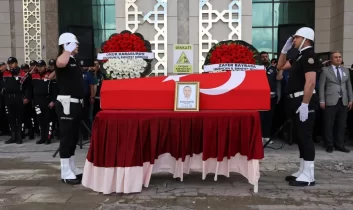 Erzurum’da polis memuru İbrahim Karataş son yolculuğuna uğurlandı