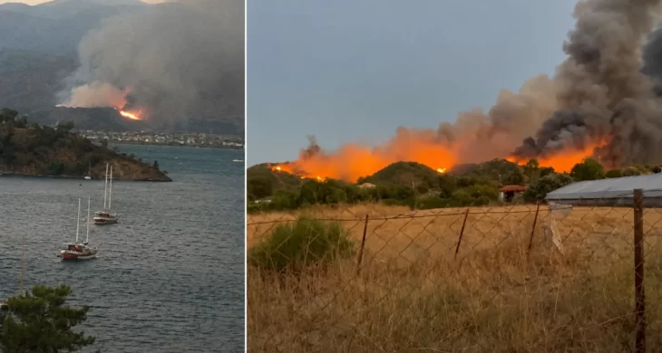 Fethiye’de orman yangını yerleşim yerlerine ulaştı: Huzurevi tahliye edildi
