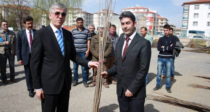 Çiftçilere çeşitli türlerde 7 bin 460 adet fidan dağıtıldı