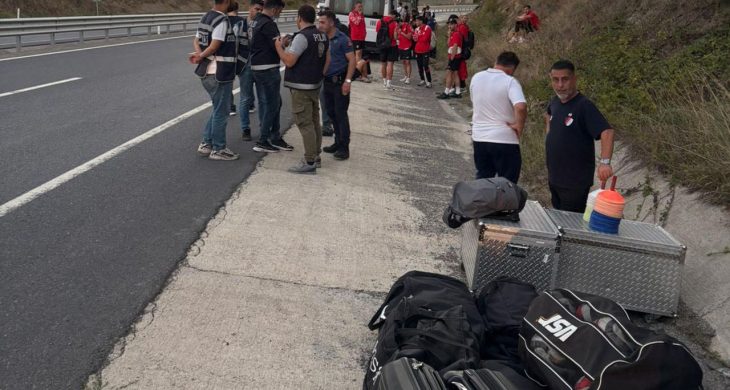 Düzcespor kafilesi ölümden döndü.