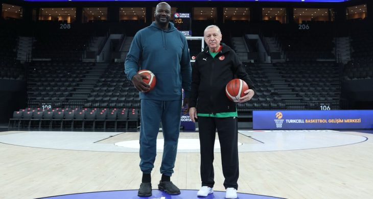 Cumhurbaşkanı Erdoğan, NBA efsanesi Shaquille O’Neal ile basketbol oynadı