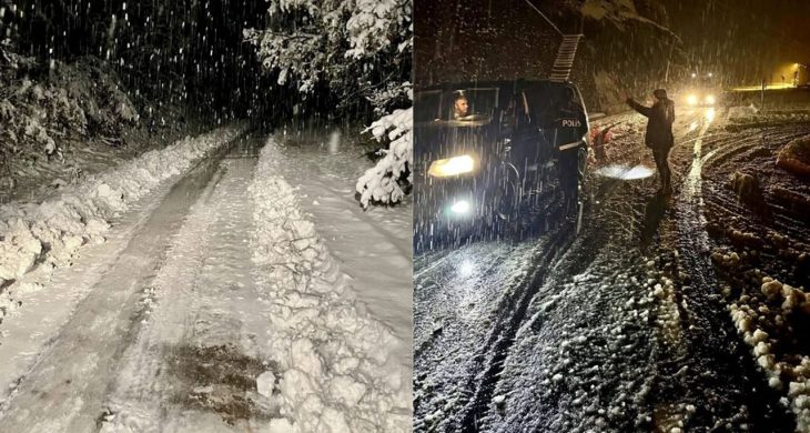 Yoğun kar yağışı Ordu-Sivas kara yolunu kapattı