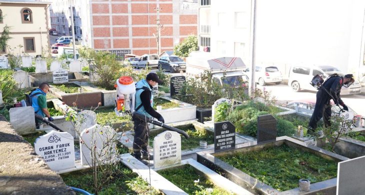 Giresun Belediyesi Mezarlıklar Müdürlüğü tarafından genel temizlik yapıldı