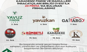 Fındık ihraç şampiyonları arasına 7 Giresun girması girdi