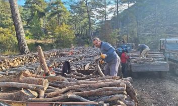 Sarıbelen’de yakacak odun dağıtımı tamamlandı