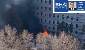 İçişleri Bakanlığı yerleşkesindeki konteynerlerde yangın çıktı