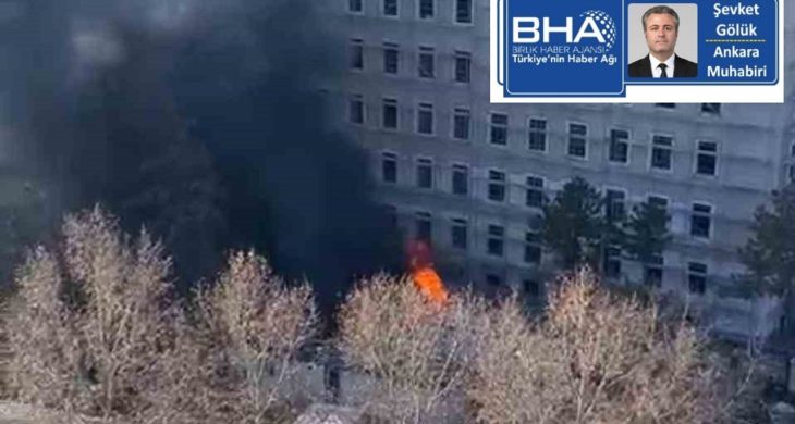 İçişleri Bakanlığı yerleşkesindeki konteynerlerde yangın çıktı