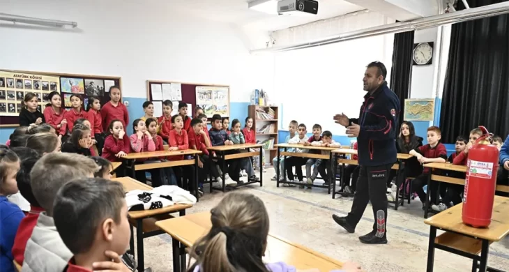 Isparta’da öğrencilere uygulamalı yangın eğitimi