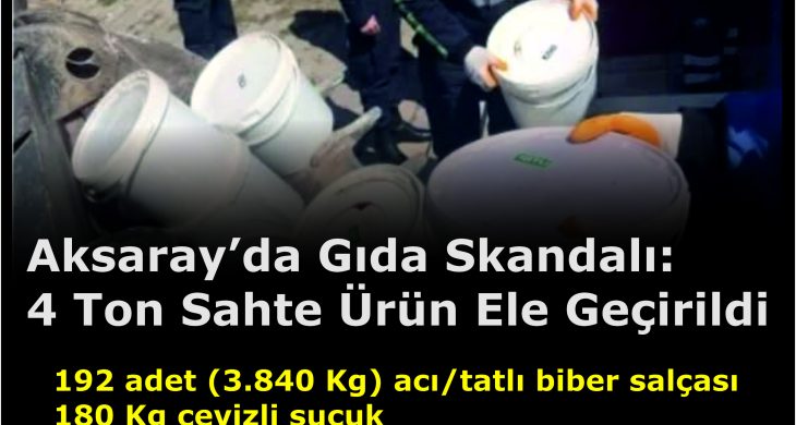 Aksaray’da Kaçak Gıda Operasyonu