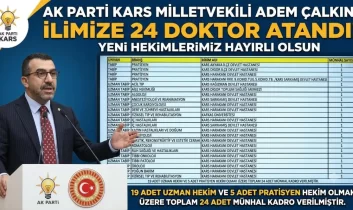 Kars Milletvekili Adem Çalkın: Kars’a 24 doktor atandı, yeni hekimler hayırlı olsun