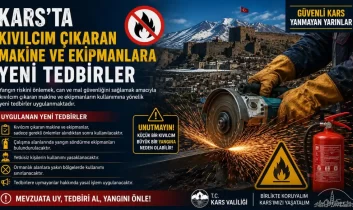 Kars’ta kıvılcım oluşturan makinelerin kullanımına yangın önlemi