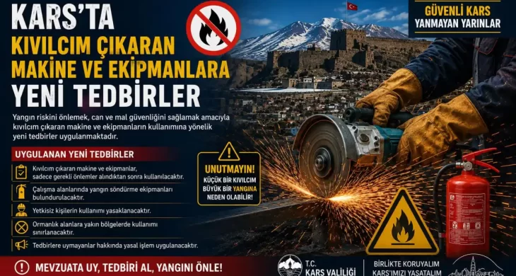 Kars’ta kıvılcım oluşturan makinelerin kullanımına yangın önlemi