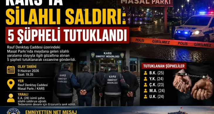 Kars’ta silahlı saldırı: 5 şüpheli tutuklandı