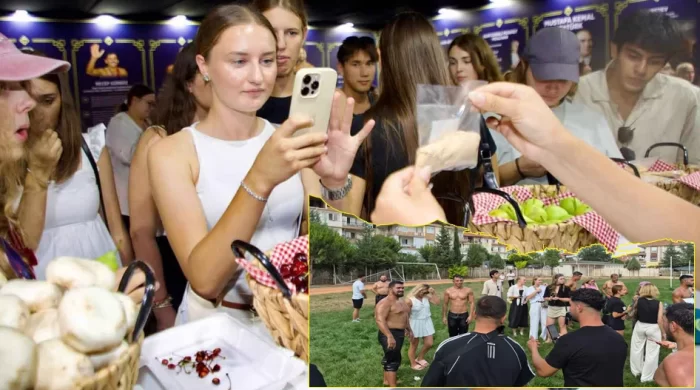 Korkuteli’de geleneksel güreş kültürü turistlerle buluştu