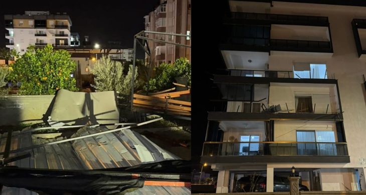 Finike’de geceyi fırtına vurdu