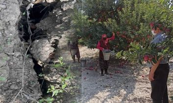 Eğirdir’de elma bahçesinde obruk oluştu