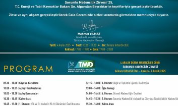 4 Aralık Dünya Madenciler Günü’nde Sorumlu Madencilik Zirvesi Ankara’da