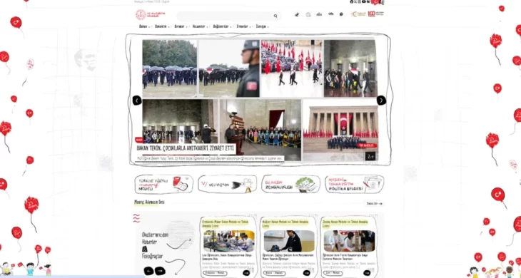 MEB’in internet sitesi 23 Nisan’a özel olarak çocuklar için yenilendi