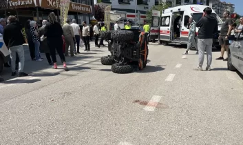 Mudanya’da korkutan ATV kazası: 4 Kişi yaralandı, o anlar kamerada