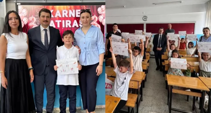 Nallıhan’da öğrenciler karnelerine kavuştu