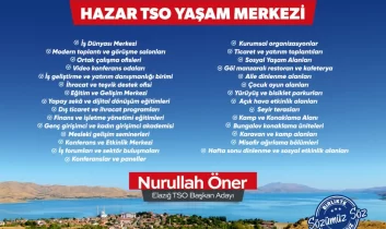 Nurullah Öner’den dev proje: Hazar TSO Yaşam Merkezi Elazığ’a kazandırılacak