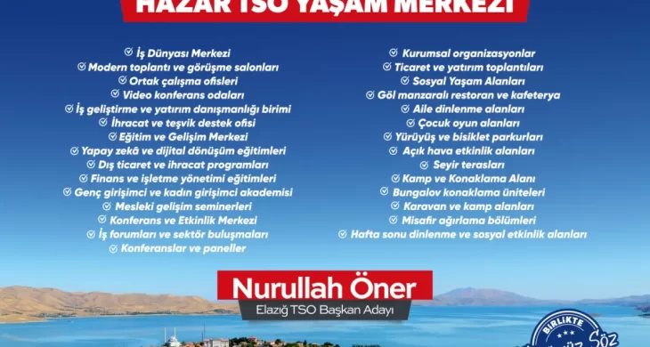 Nurullah Öner’den dev proje: Hazar TSO Yaşam Merkezi Elazığ’a kazandırılacak