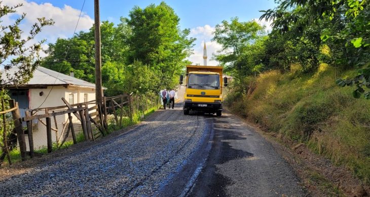 Akkuş’tan Samsun’a bağlantı sağlayan yolda asfalt çalışması başlatıldı