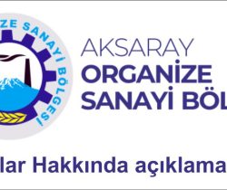 Aksaray OSB İddialar Hakkında açıklama yaptı